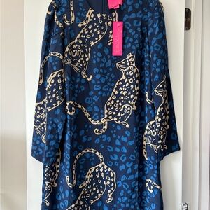 NWT Lilly Pulitzer Tyra Leopard Silk Minidress